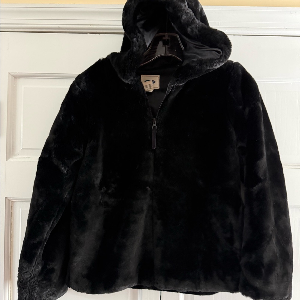 Old Navy Black Faux Fur Jacket